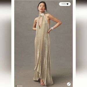 L'IDÉE Opera Halter Cutout Maxi Gown